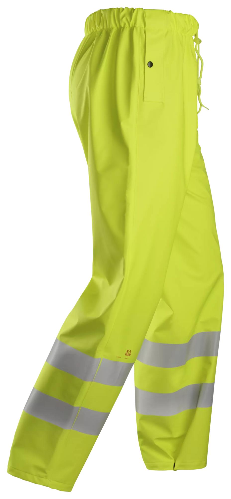 Snickers ProtecWork, Rain Trousers PU, High-Vis Class 2