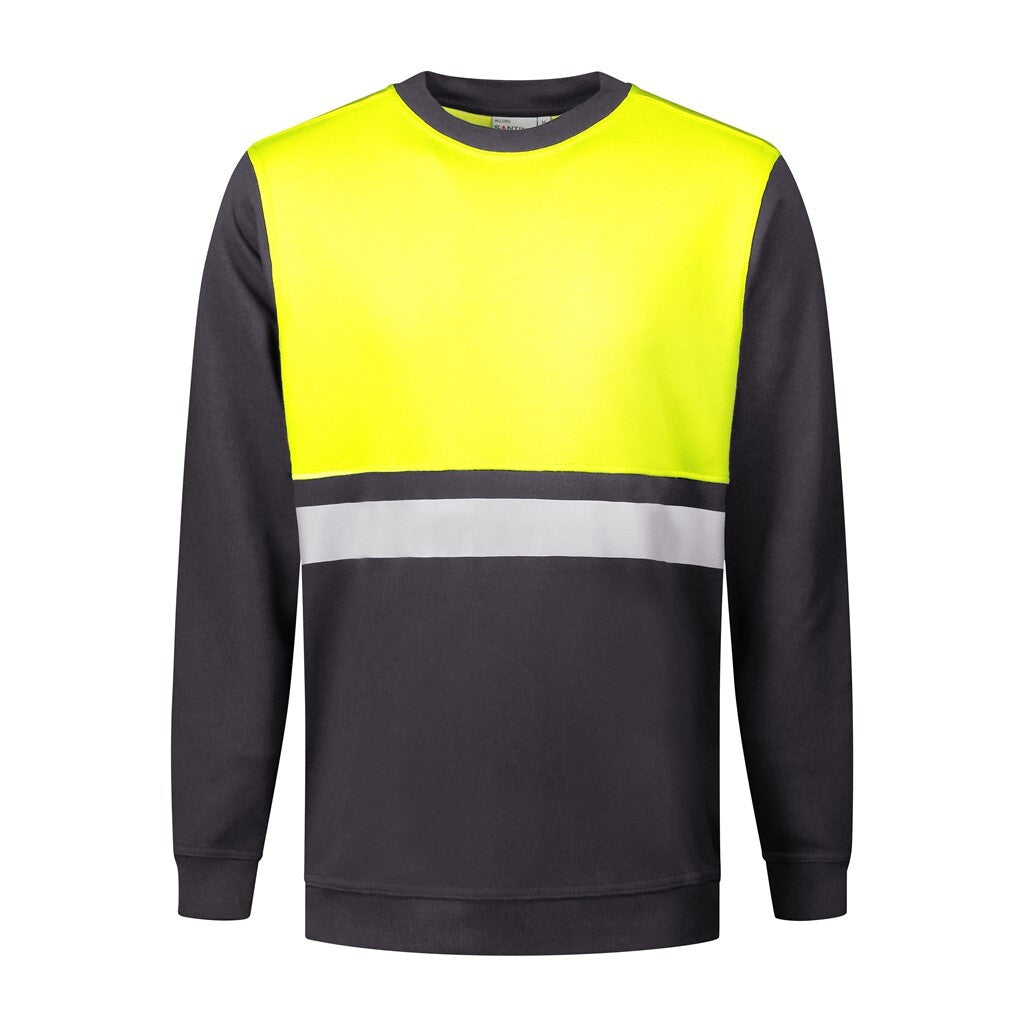 Santino antino Sweater O - hals Helsinki - Graphite / Fluor Yellow - XXL