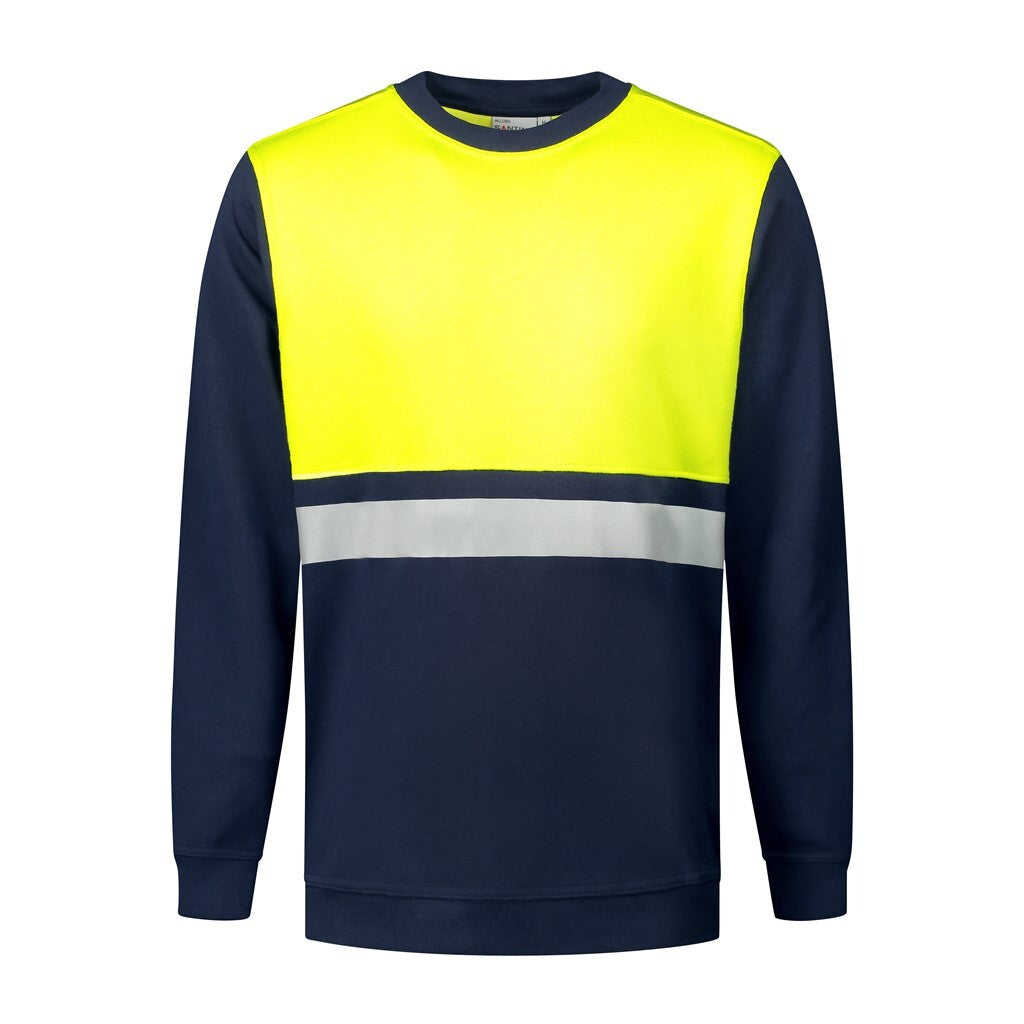 Santino antino Sweater O - hals Helsinki - Real Navy / Fluor Yellow - XXL
