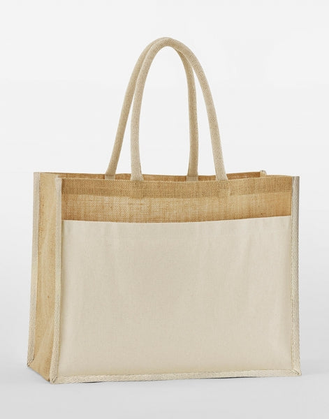 Westford Mill Cotton Pocket Natural Starched Jute Shopper