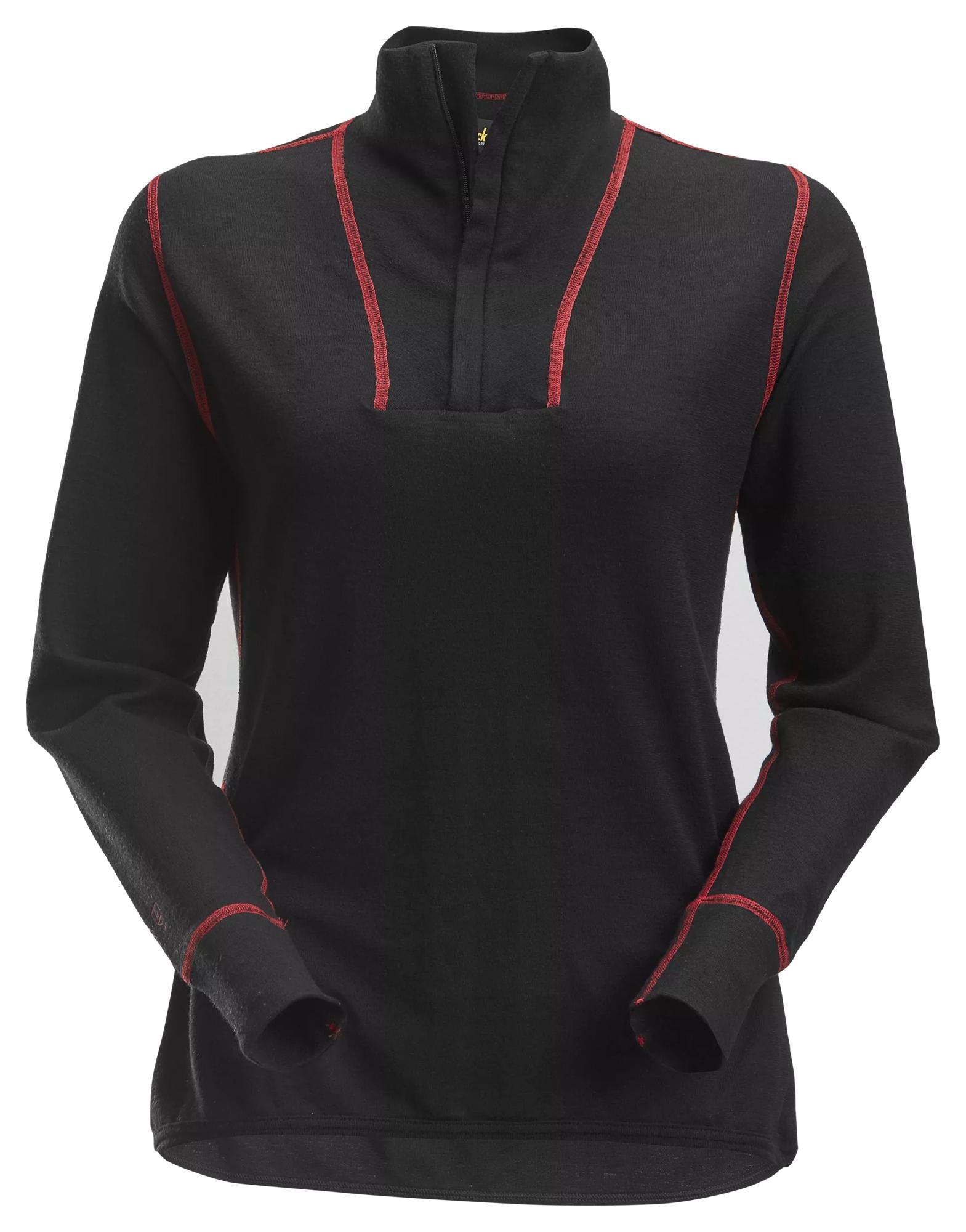 Snickers ProtecWork, Women's Half Zip Wool Long Sleeve Shirt