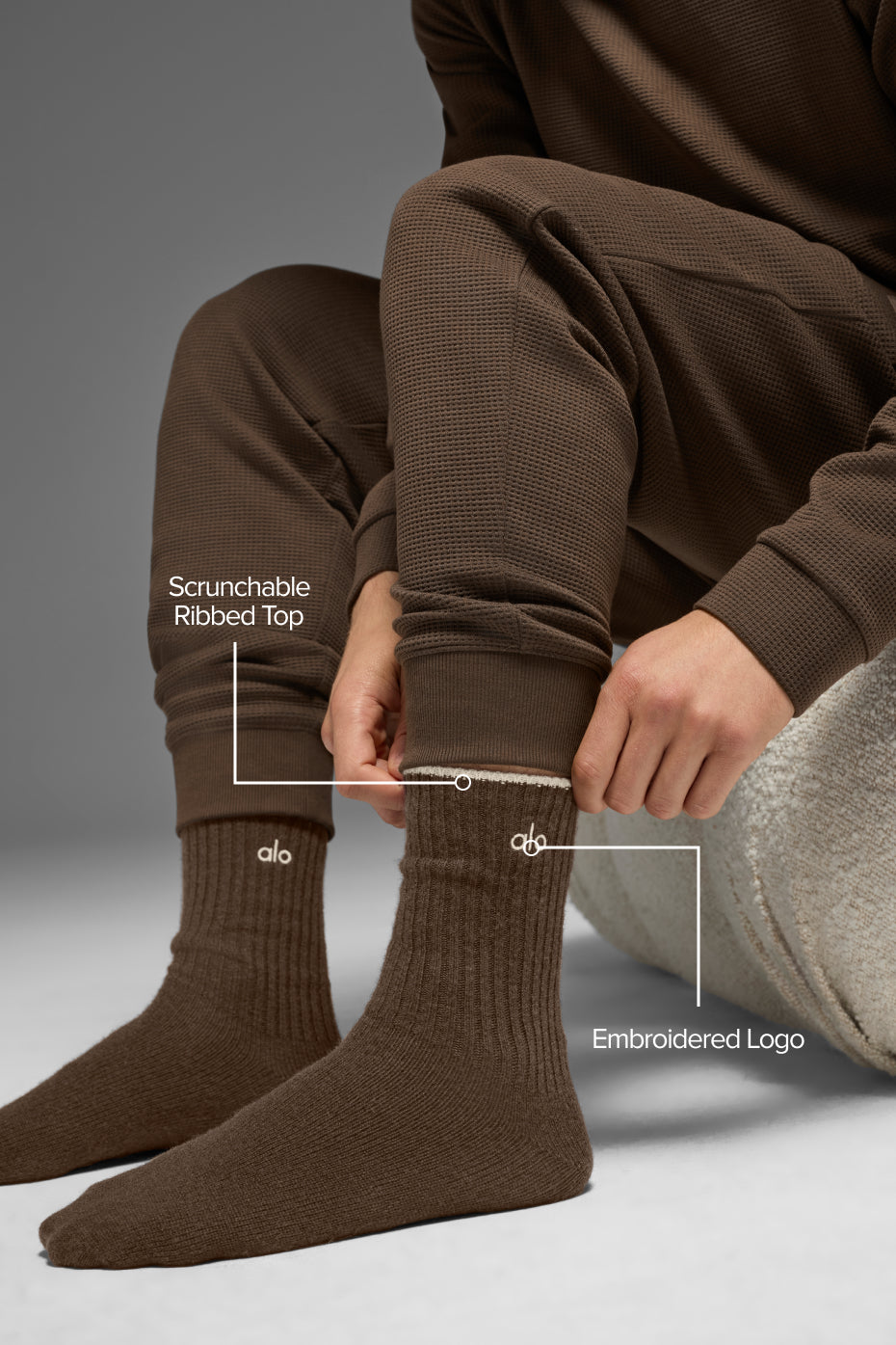 Alo Unisex Wool Cashmere Light Frosted Sock