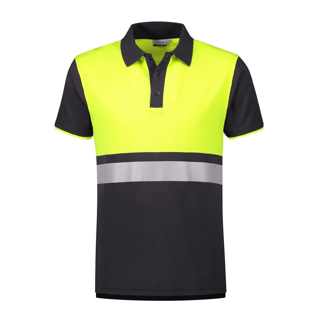 Santino antino Poloshirt Hamburg - Graphite / Fluor Yellow - XXL