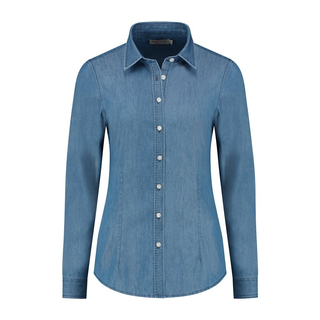 Santino antino Shirt Felix Ladies Washed Deni - Washed Denim - XXL