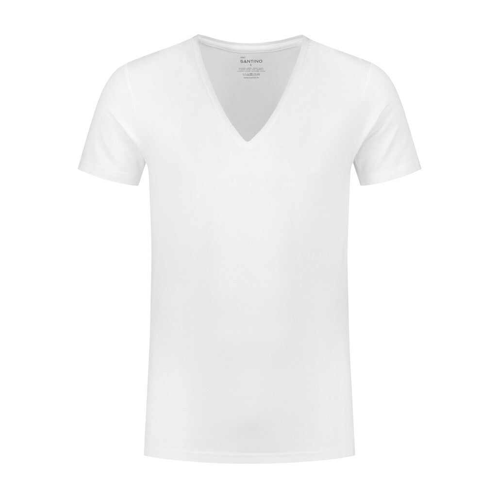 Santino antino T - shirt Jort V - neck - White - XXL