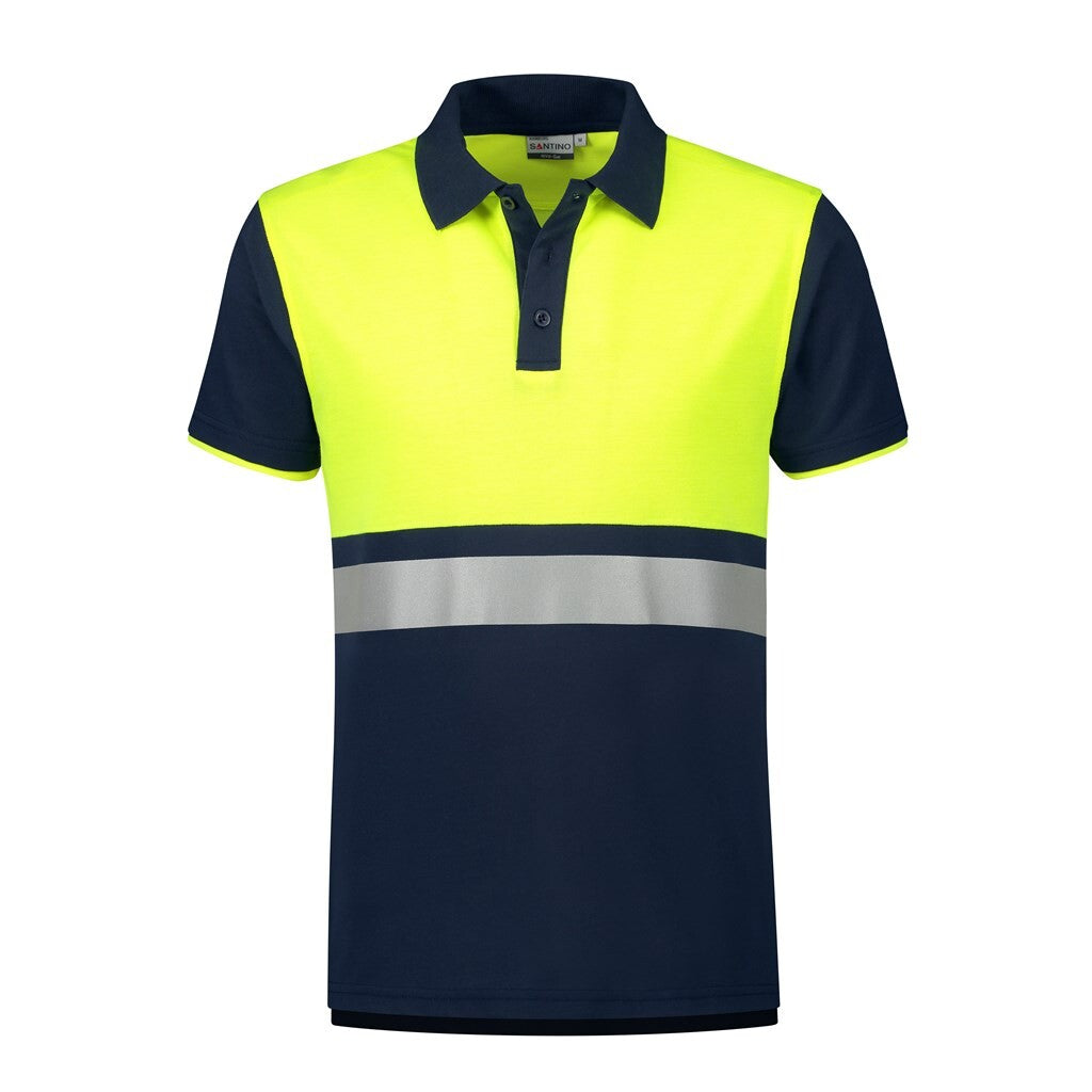 Santino antino Poloshirt Hamburg - Real Navy / Fluor Yellow - XXL