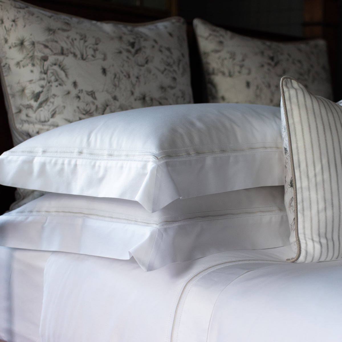 Heirlooms Warm Harbour Oxford Pillowcase in Morning Mist