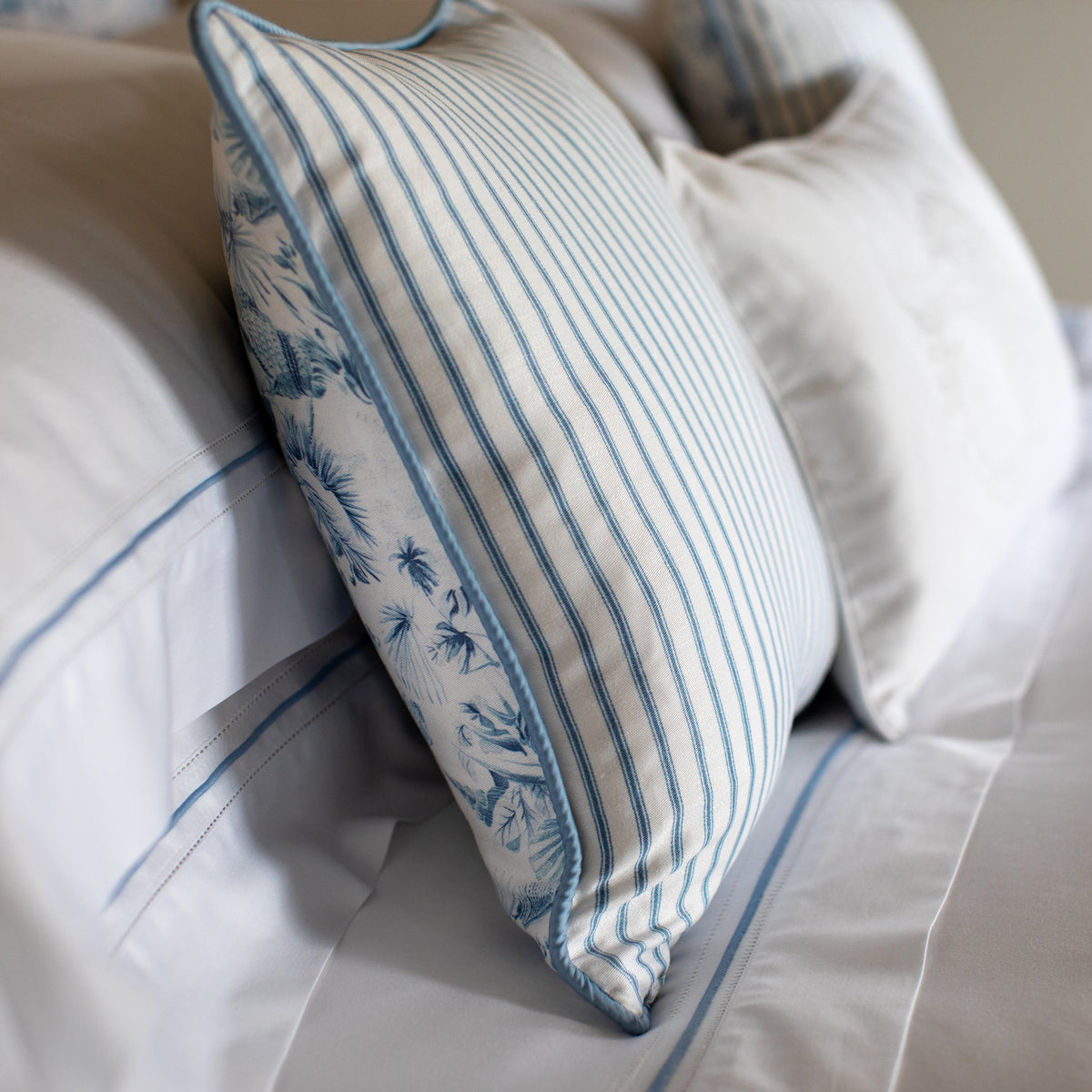 Heirlooms Warm Harbour Decorative Cushion in Tidal Blue