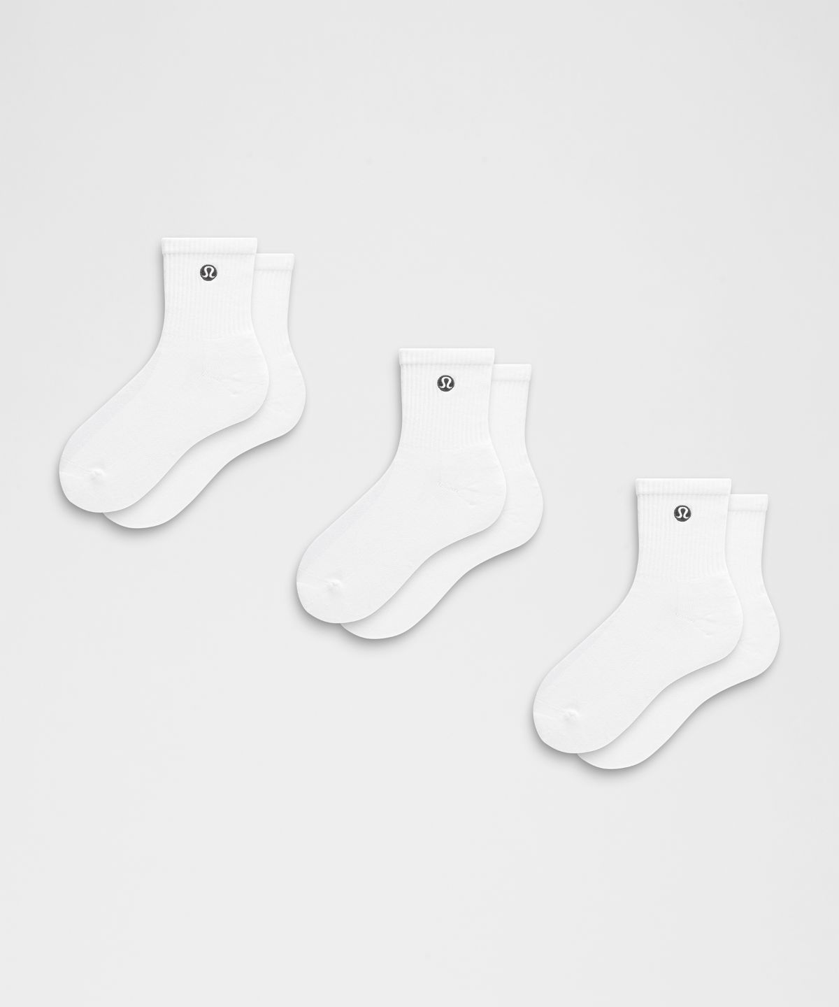 Lululemon Unisex Daily Essential Quarter Socks *3 Pack