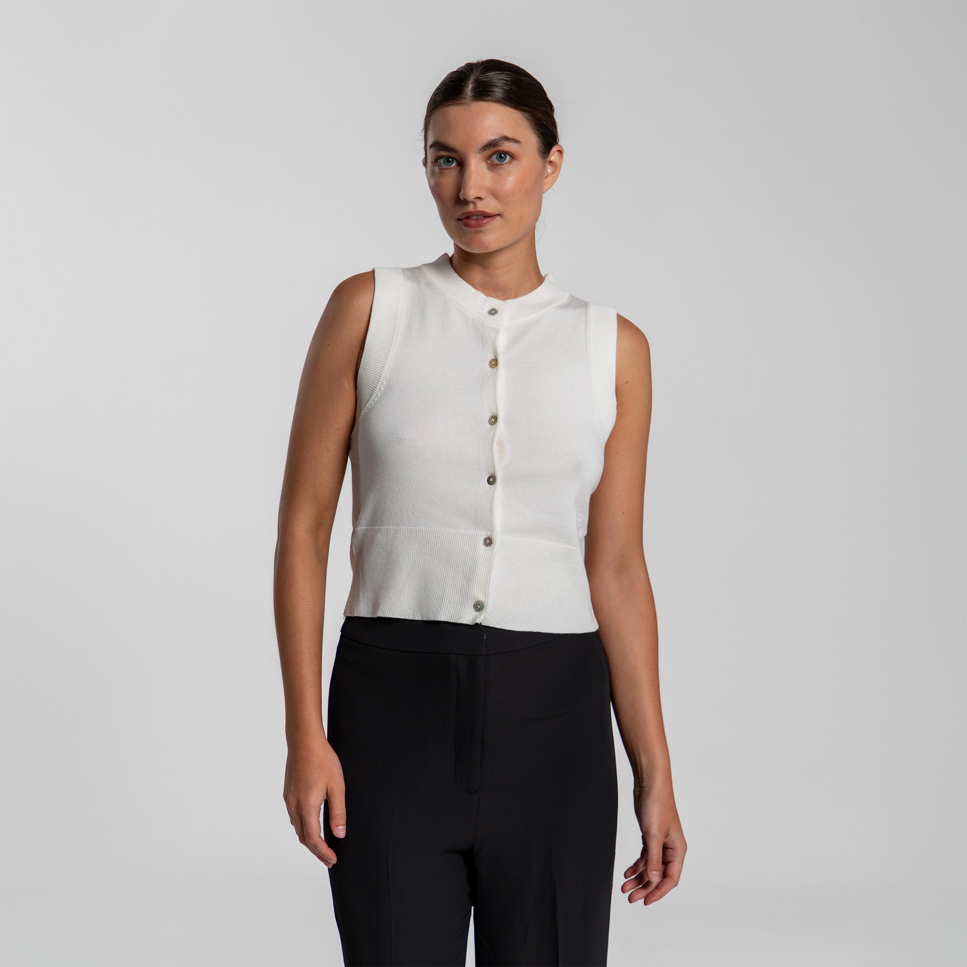 VMG Clothing Custom Women's Louise Custom FF Knitted Button Front Vest