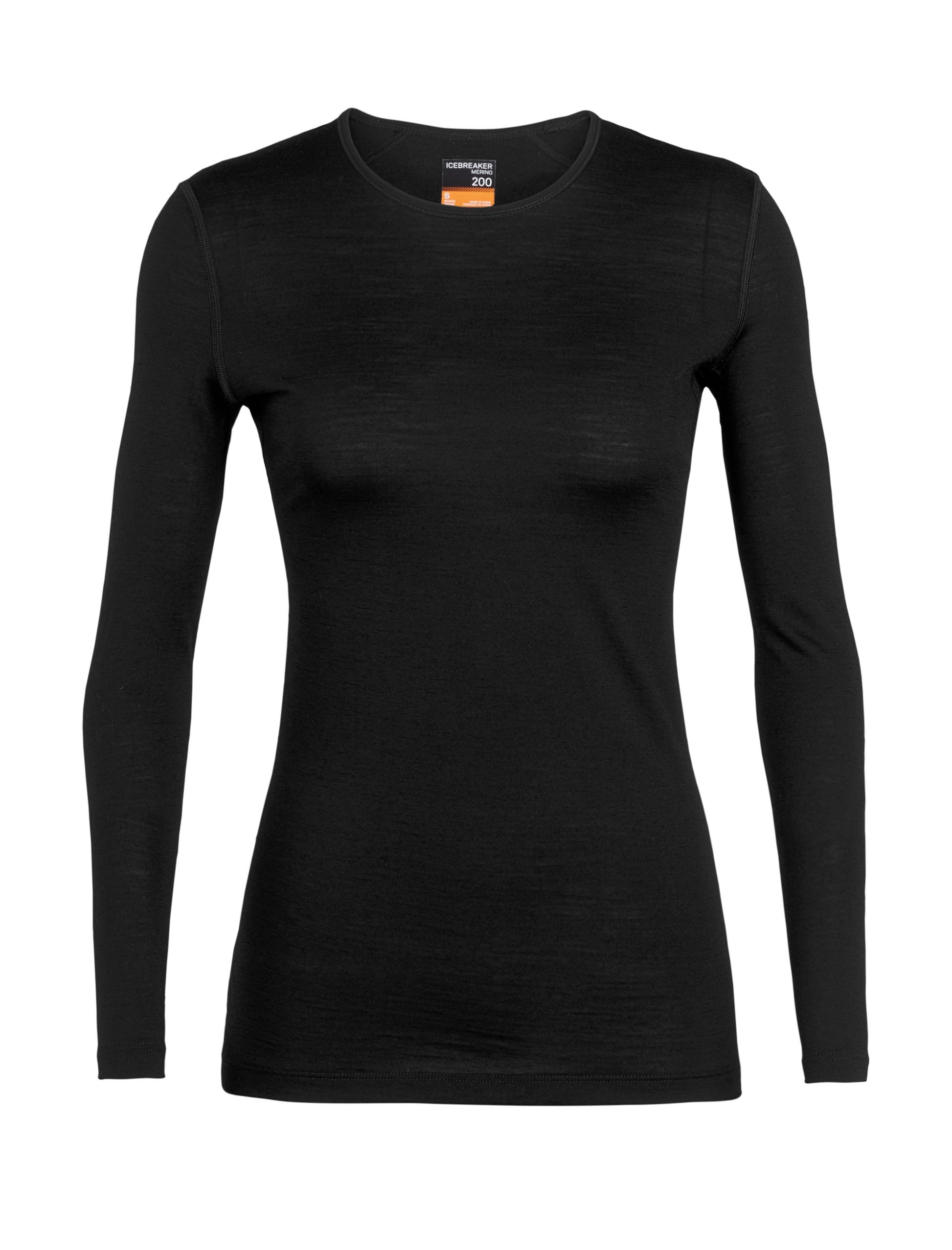 Icebreaker Women' 200 Oasis LS Crewe - Black - S